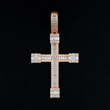 GL VVS Baguette Diamond Hip Hop Iced Out Christian Jesus Cross Pendant