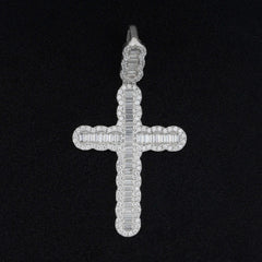 GL Hip Hop Iced Out Baguette Diamond Cross Pendan