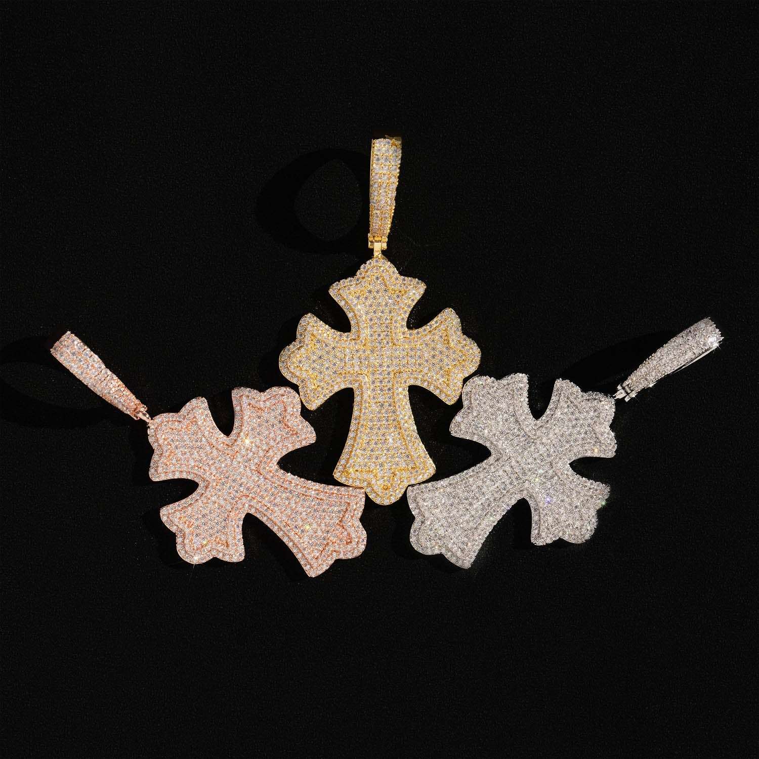 Brass Zircon material cross pendant