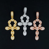 GL lced Out VVS Moissanite Diamond Ankh Cross Pendant