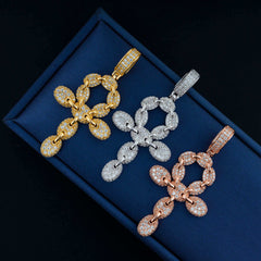 GL lced Out VVS Moissanite Diamond Ankh Cross Pendant