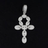 GL lced Out VVS Moissanite Diamond Ankh Cross Pendant