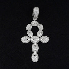 GL lced Out VVS Moissanite Diamond Ankh Cross Pendant
