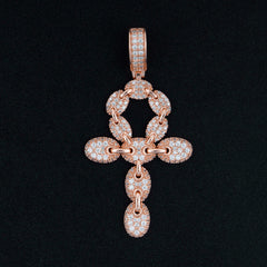 GL lced Out VVS Moissanite Diamond Ankh Cross Pendant