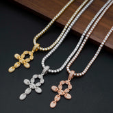 GL lced Out VVS Moissanite Diamond Ankh Cross Pendant