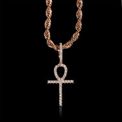 GL Ankh Cross Pendant Silver VVS Moissanite