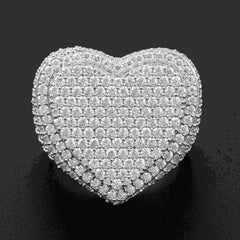GL Custom Jewelry 925 Sterling Silver moissanite Ring VVS diamond Hip Hop Heart Ring