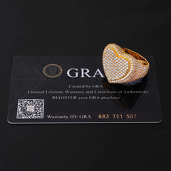 GL Custom Jewelry 925 Sterling Silver moissanite Ring VVS diamond Hip Hop Heart Ring