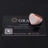 GL Custom Jewelry 925 Sterling Silver moissanite Ring VVS diamond Hip Hop  Heart Ring