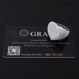 GL Custom Jewelry 925 Sterling Silver moissanite Ring VVS diamond Hip Hop  Heart Ring