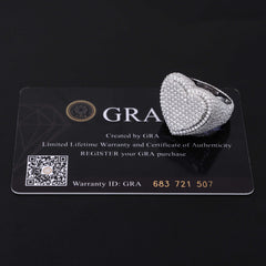 GL Custom Jewelry 925 Sterling Silver moissanite Ring VVS diamond Hip Hop Heart Ring