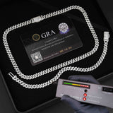【US 3 Days Delivery】GL 6.5mm Three Diamonds 925 Sterling Silver Moissanite Cuban Chain
