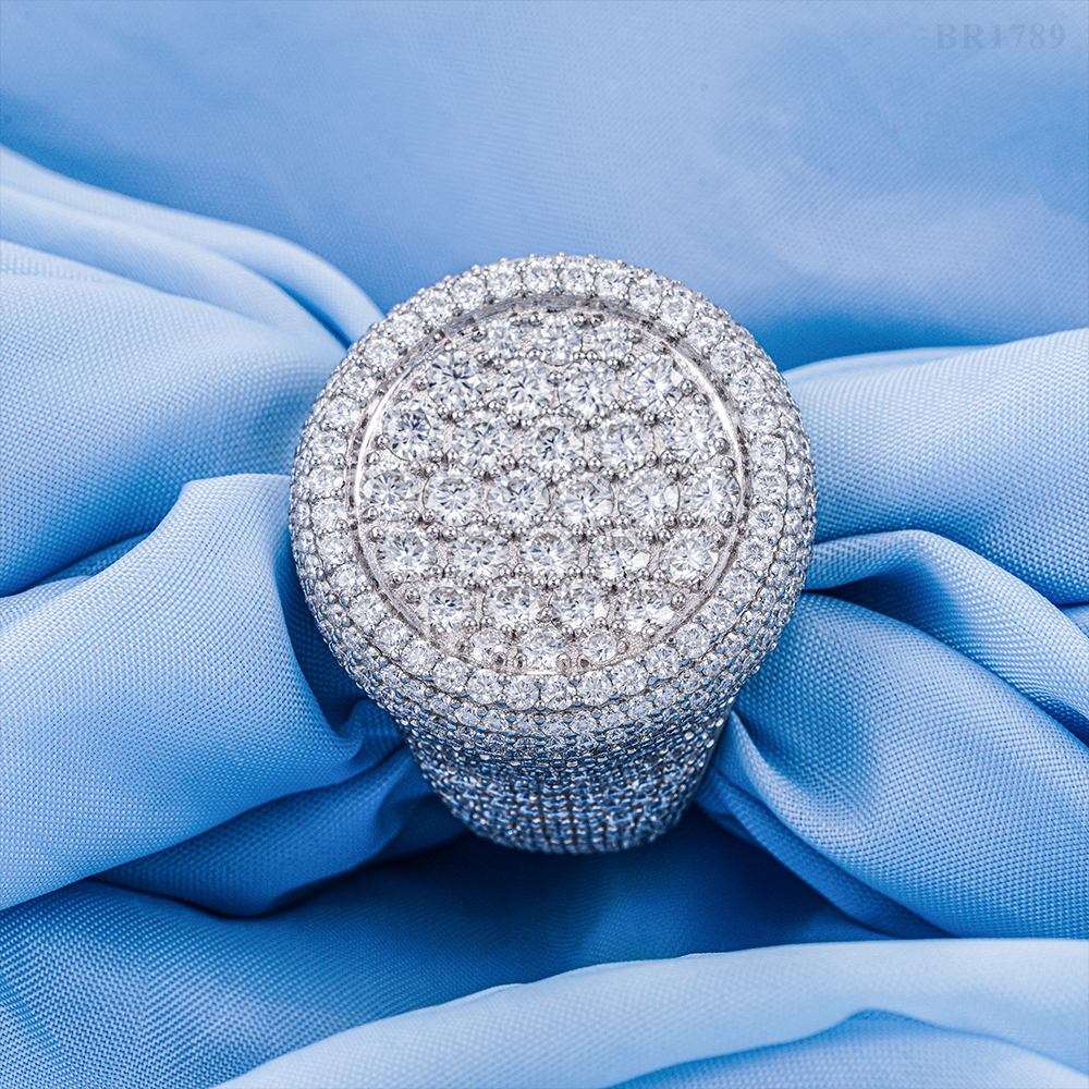 Custom Luxury Jewelry VVS Moissanite Diamond Men Ring
