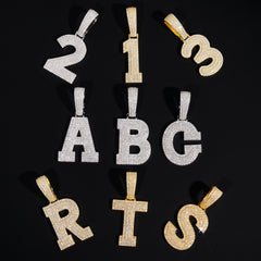 GL Hip Hop Jewelry 26 Letter and 0-9 Zircon Diamond Pendant