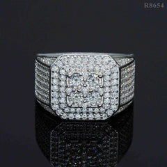 GL Top Quality Iced Out Jewelry VVS Moissanite Hip Hop Men Ring