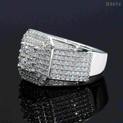 GL Top Quality Iced Out Jewelry VVS Moissanite Hip Hop Men Ring