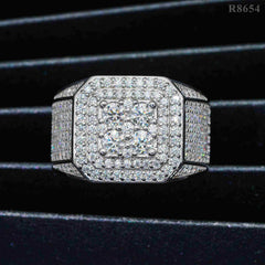 GL Top Quality Iced Out Jewelry VVS Moissanite Hip Hop Men Ring