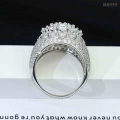 【US 3 Days Delivery】GL Hip Hop Fine Jewelry 925 Sterling Silver VVS Moissanite Diamond Ring