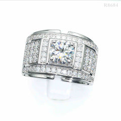 GL Hip Hop Fine Jewelry 925 Sterling Silver VVS Moissanite Diamond Ring