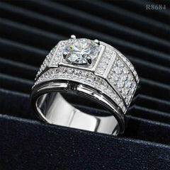 GL Hip Hop Fine Jewelry 925 Sterling Silver VVS Moissanite Diamond Ring