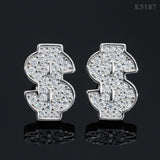 GL Luxury Dollar Earrings Screw Back 925 Sterling Silver Iced Out VVS Moissanite Hip Hop Earring