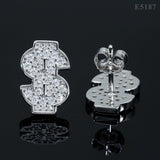 GL Luxury Dollar Earrings Screw Back 925 Sterling Silver Iced Out VVS Moissanite Hip Hop Earring