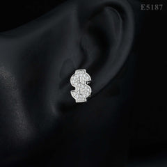 GL Luxury Dollar Earrings Screw Back 925 Sterling Silver Iced Out VVS Moissanite Hip Hop Earring