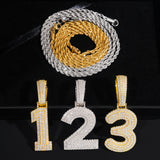 GL Hip Hop Jewelry 26 Letter and 0-9 Zircon Diamond Pendant