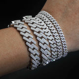 Hip Hop Iced Out Jewelry 925 Sterling Silver D-Vvs1 Diamond Moissanite Cuban Link Bracele Necklace