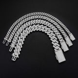 GL 10mm Hip Hop Iced Out  Moissanite Cuban Link Bracelet Necklace