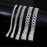 Hip Hop Iced Out Jewelry 925 Sterling Silver D-Vvs1 Diamond Moissanite Cuban Link Bracele Necklace