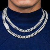 GL 10mm 925 Silver Moissanite Cuban Chain