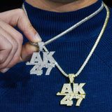 GL “AK47gun” Letter VVS Diamond  Pendant