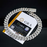 GL 15mm 18k Gold plated Moissanite Jewelry Cuban Link Chain