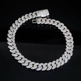 GL 15mm 18k Gold plated Moissanite Jewelry Cuban Link Chain
