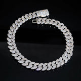 GL 15mm 18k Gold plated Moissanite Jewelry Cuban Link Chain