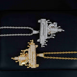 GL Hip Hop People’s Favorite gun shaped Brass Zircon Pendant