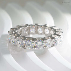 GL Round 4mm 5mm Diamond Band Moissanite Eternity Ring