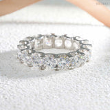 GL Round 4mm 5mm Diamond Band Moissanite Eternity Ring