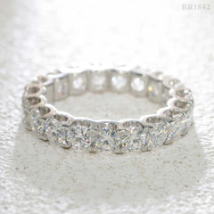 GL Round 4mm 5mm Diamond Band Moissanite Eternity Ring