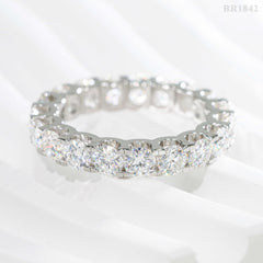 GL Round 4mm 5mm Diamond Band Moissanite Eternity Ring