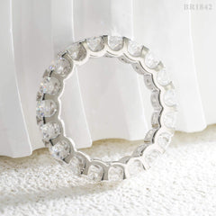 GL Round 4mm 5mm Diamond Band Moissanite Eternity Ring
