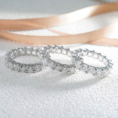 GL Round 4mm 5mm Diamond Band Moissanite Eternity Ring