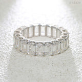 GL Classic Emerald Cut jewelry Eternity Moissanite Diamond Band Ring