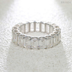 GL Classic Emerald Cut jewelry Eternity Moissanite Diamond Band Ring