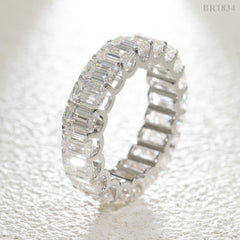 GL Classic Emerald Cut jewelry Eternity Moissanite Diamond Band Ring