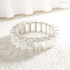 GL Classic Emerald Cut jewelry Eternity Moissanite Diamond Band Ring
