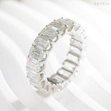 GL Classic Emerald Cut jewelry Eternity Moissanite Diamond Band Ring