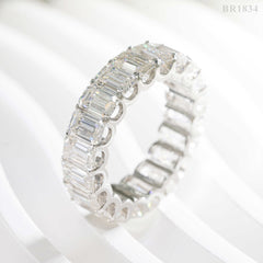 GL Classic Emerald Cut jewelry Eternity Moissanite Diamond Band Ring