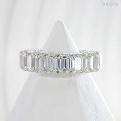 GL Classic Emerald Cut jewelry Eternity Moissanite Diamond Band Ring